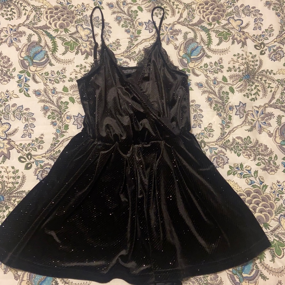 Sparkly suede romper